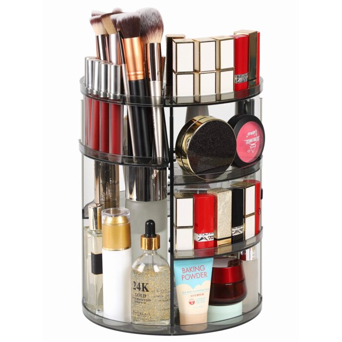 Rebrilliant 360 Rotating Makeup Organizer, DIY Adjustable Bathroom